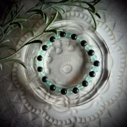 Grön Aventurin & Lavasten Armband | 6-7 mm