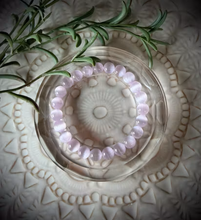 Ljuslila Selenit Armband | 8-9 mm