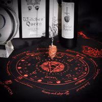 Ancient Witch Mystic Moth Pendulum Divination Cloth