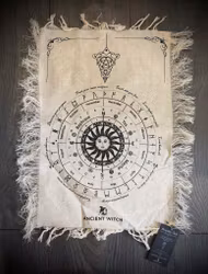 Ancient Witch Sun Face Pendulum Divination Cloth