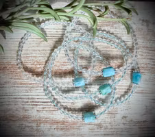Facetterad Bergkristall med Larimar Armband