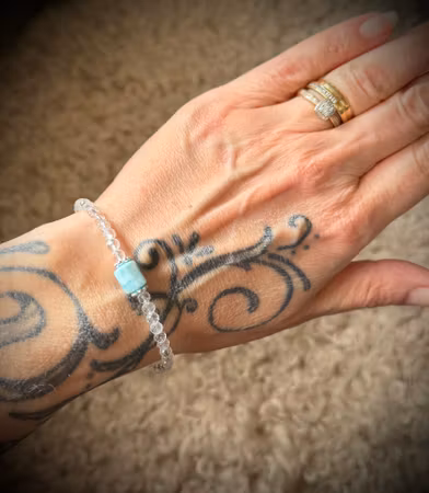 Facetterad Bergkristall med Larimar Armband