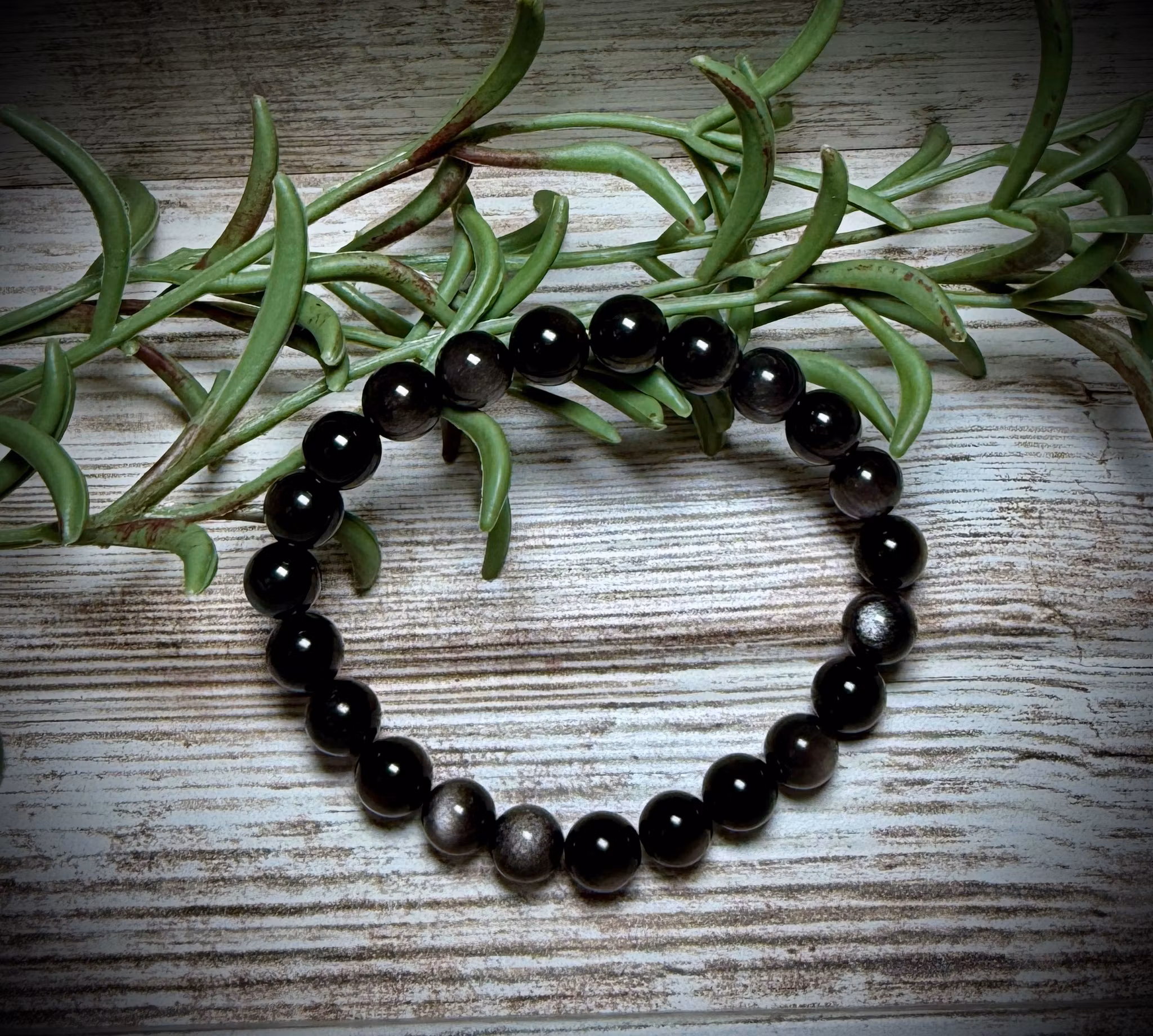 Silverobsidian Armband | 8-9 mm