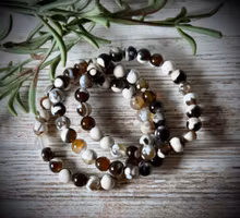 Brun Orca Agat Armband | 8-9 mm