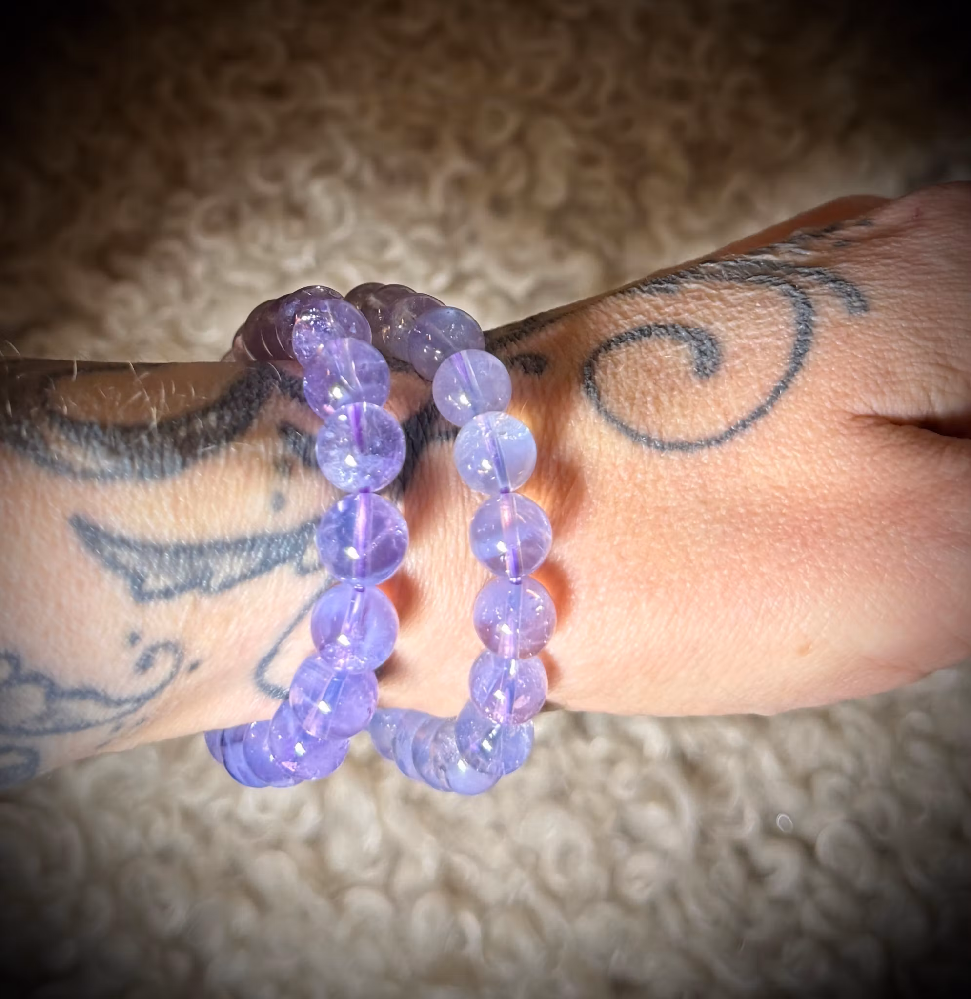 Lavender Moon | Lavendelmånkvarts Armband | 9-10 mm