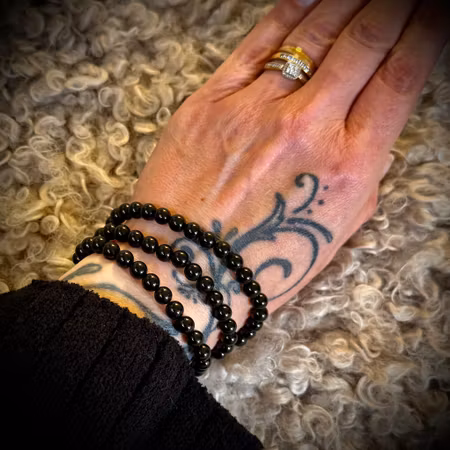 Svart Turmalin Armband 3 Wrap | 6 mm