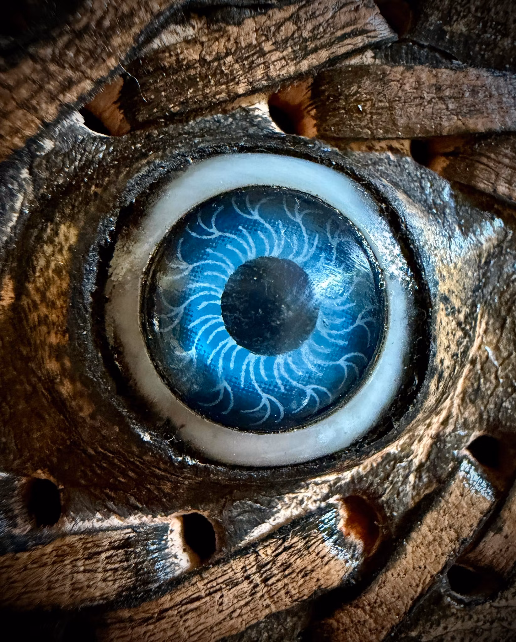 Handgjord vintage Anteckningsbok i läder med rufsiga sidor | Indien | Evil Eye