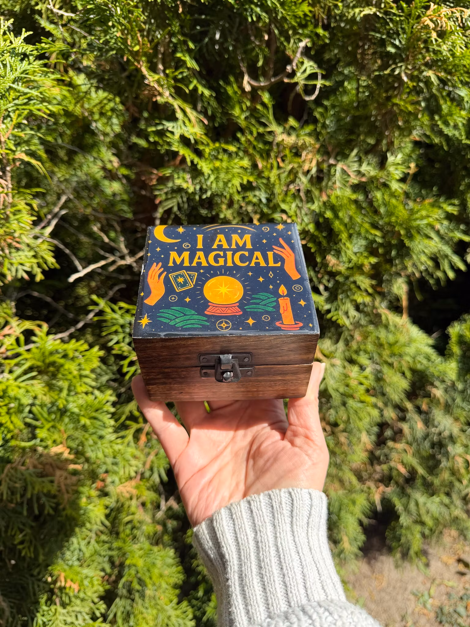Handgjord Glaserad Förvaringsbox ”I Am Magical” | Indien