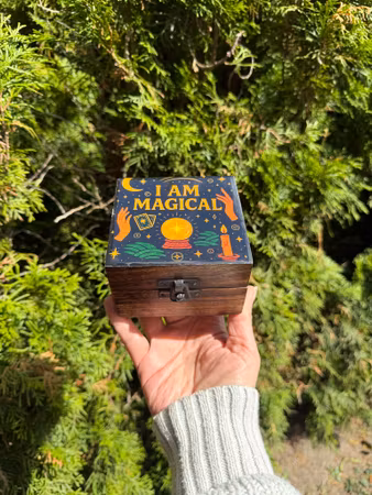 Handgjord Glaserad Förvaringsbox ”I Am Magical” | Indien