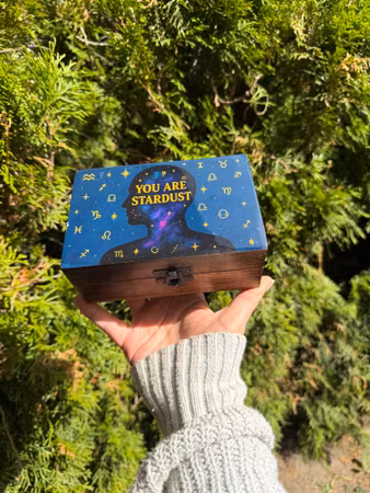 Handgjord Glaserad Förvaringsbox ”You Are Stardust” | Indien