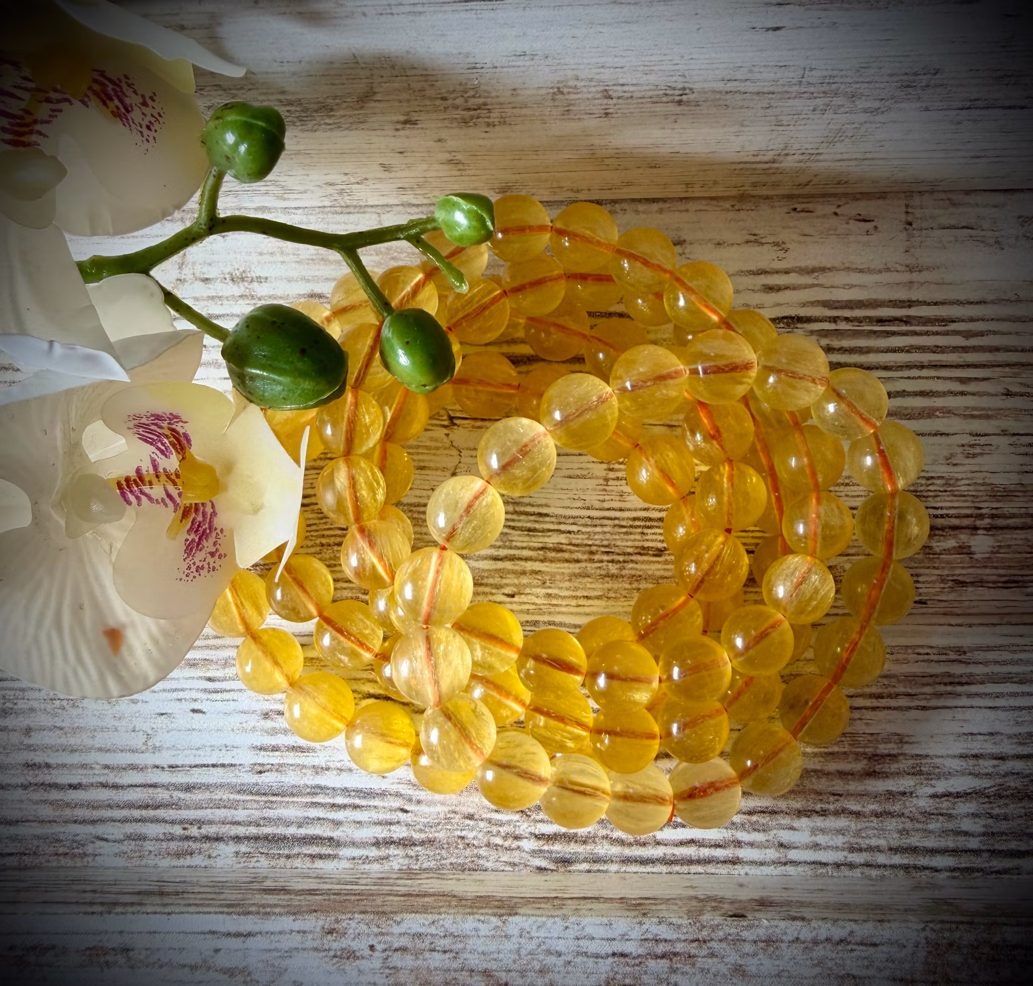 Gul Fluorit Armband | 9-10 mm HK ”Manifestationsstenen”
