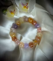 Sommararmband Mix Ametist, Eldkvarts & Golden Healer | 10-11 mm
