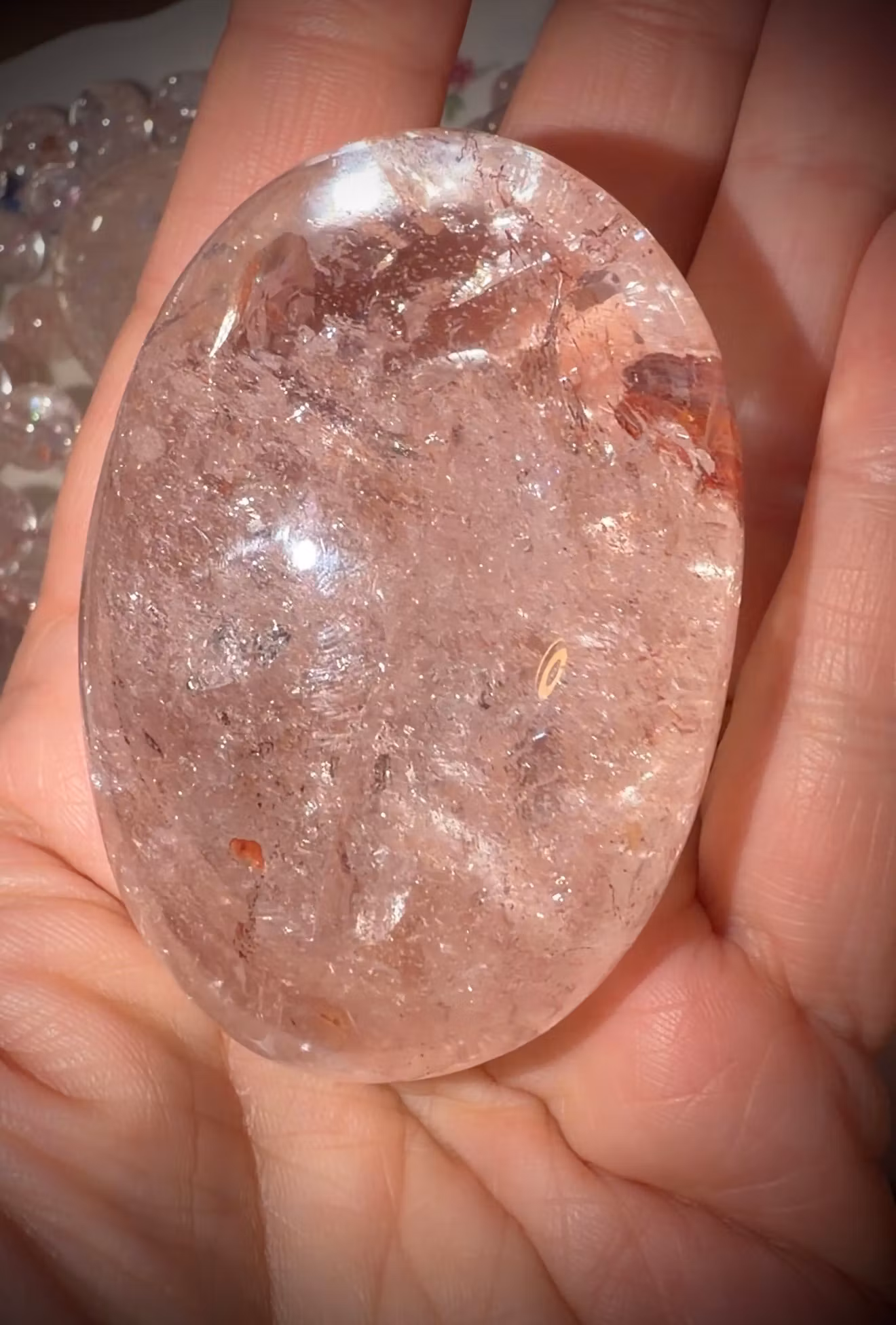 Rosa Samadhi Himalayakvarts Handsten