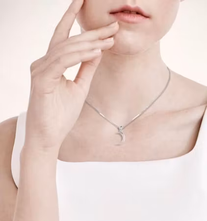 Ellipse Moon handgjort hänge i 925 Sterling Silver | Peter Stone