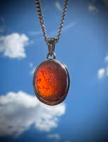 Röd Granat Hänge 925 Sterling Silver HK