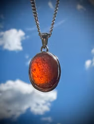 Röd Granat Hänge 925 Sterling Silver HK