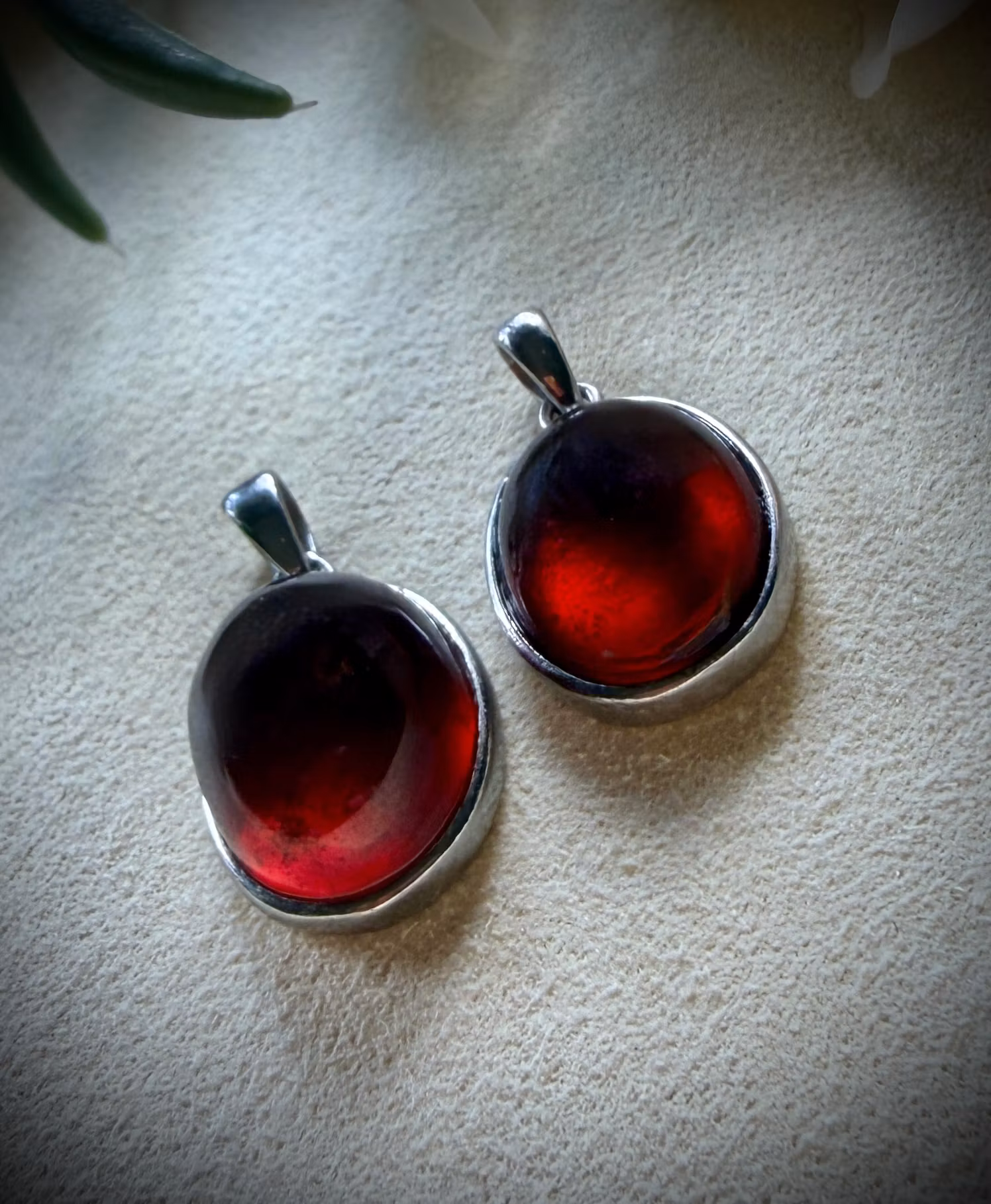 Röd Granat Hänge 925 Sterling Silver HK