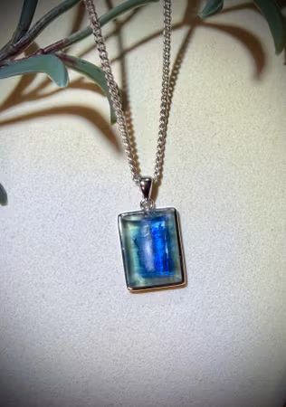 Grön och Blå Kyanit Hänge i 925 Sterling Silver