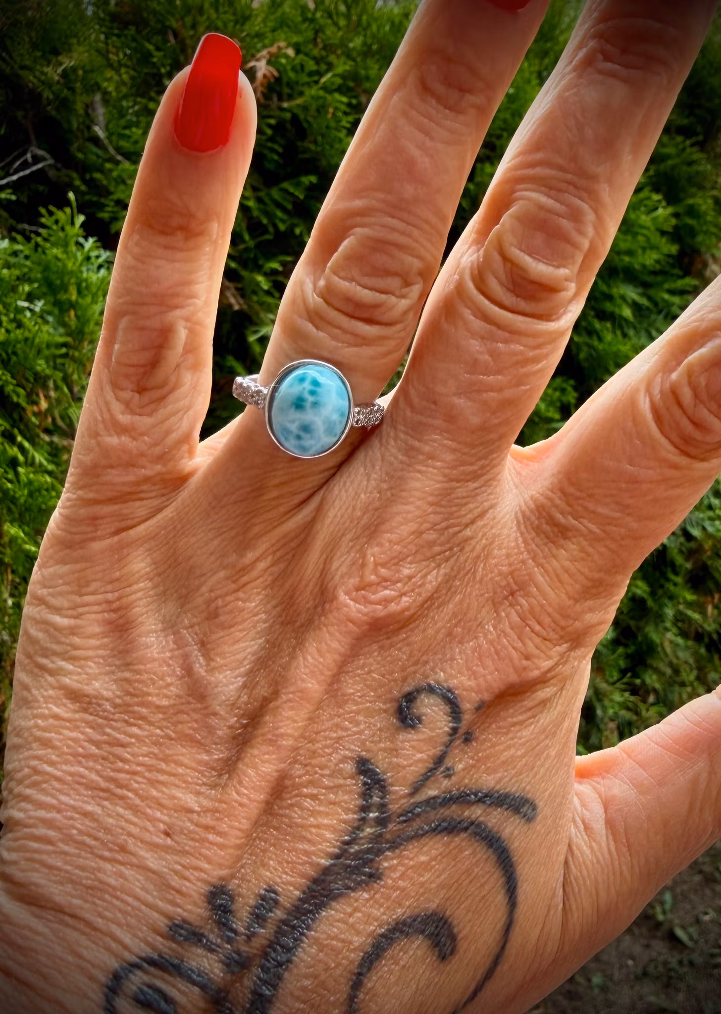 Larimar Ring | 925 Sterling Silver