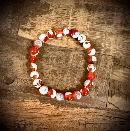 Röd Orca Agat Armband