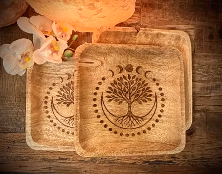 Tree of Life serveringsfat i Mangoträ | Indien