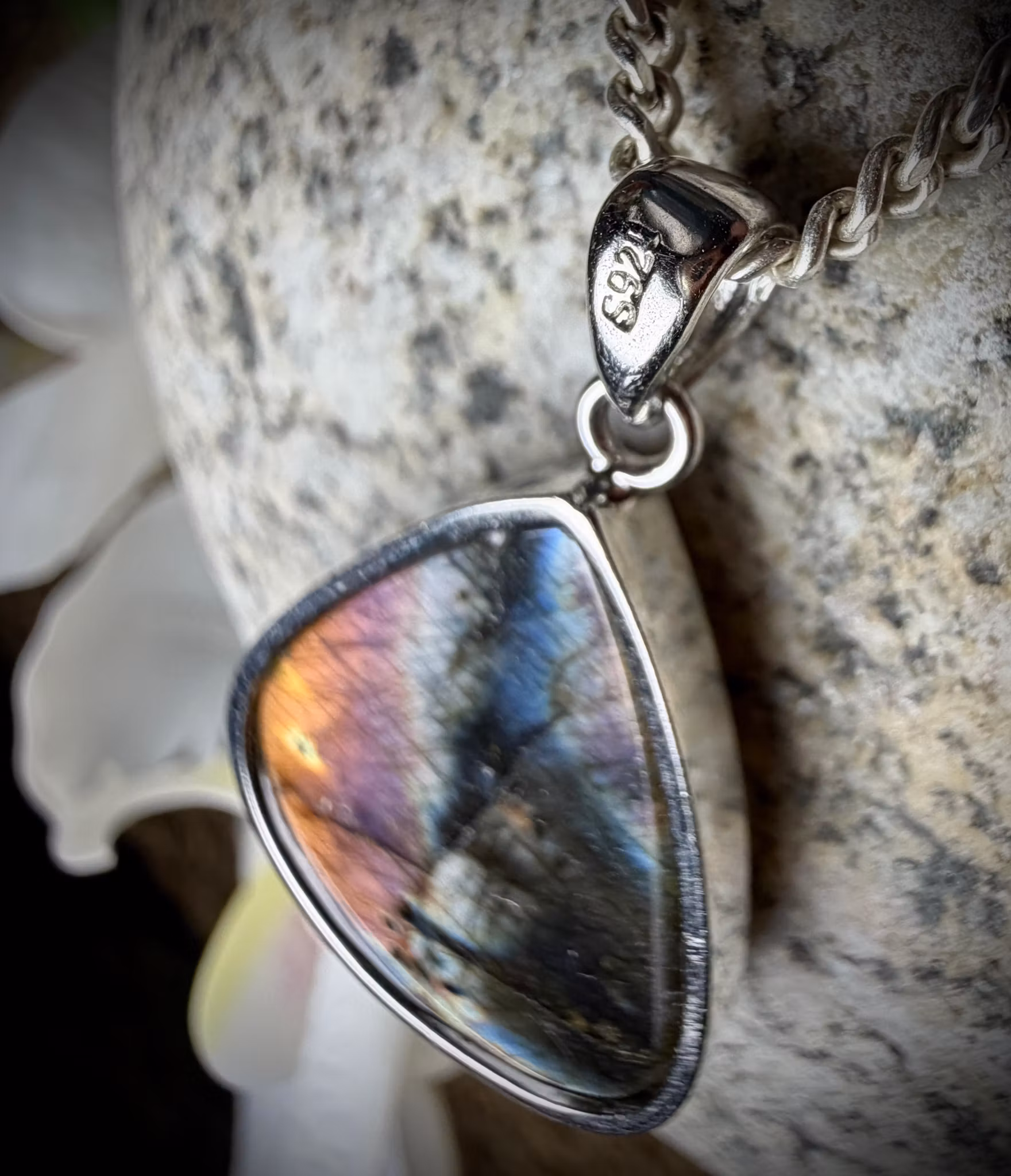 Labradorit Sunset Hänge | 925 Sterling Silver