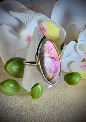 Labradorit Sunset Ring | 925 Sterling Silver | Justerbar