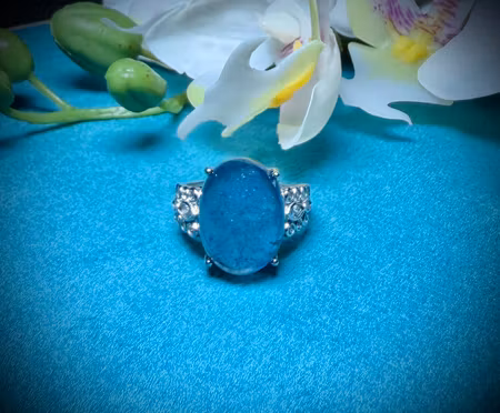 Swiss Blue Topas Ring | 925 Sterling Silver | Justerbar