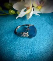 Swiss Blue Topas Ring | 925 Sterling Silver | Justerbar 22,9 Karat