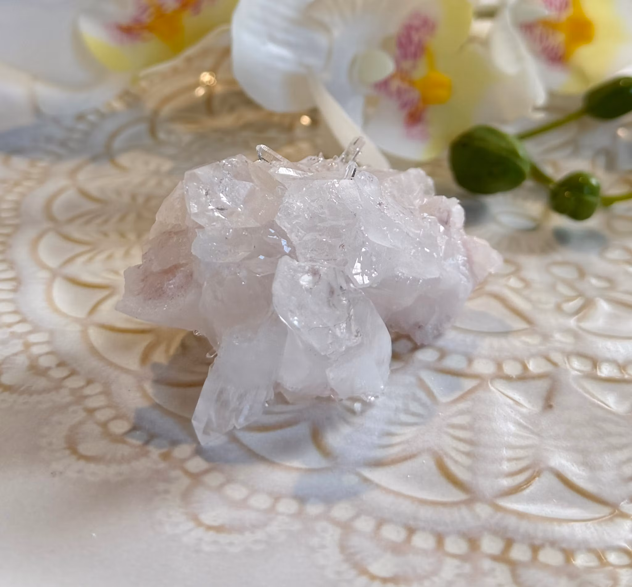 Sällsynt Colombiansk Rosa Lemurian Kluster HK ( Samlarobjekt )