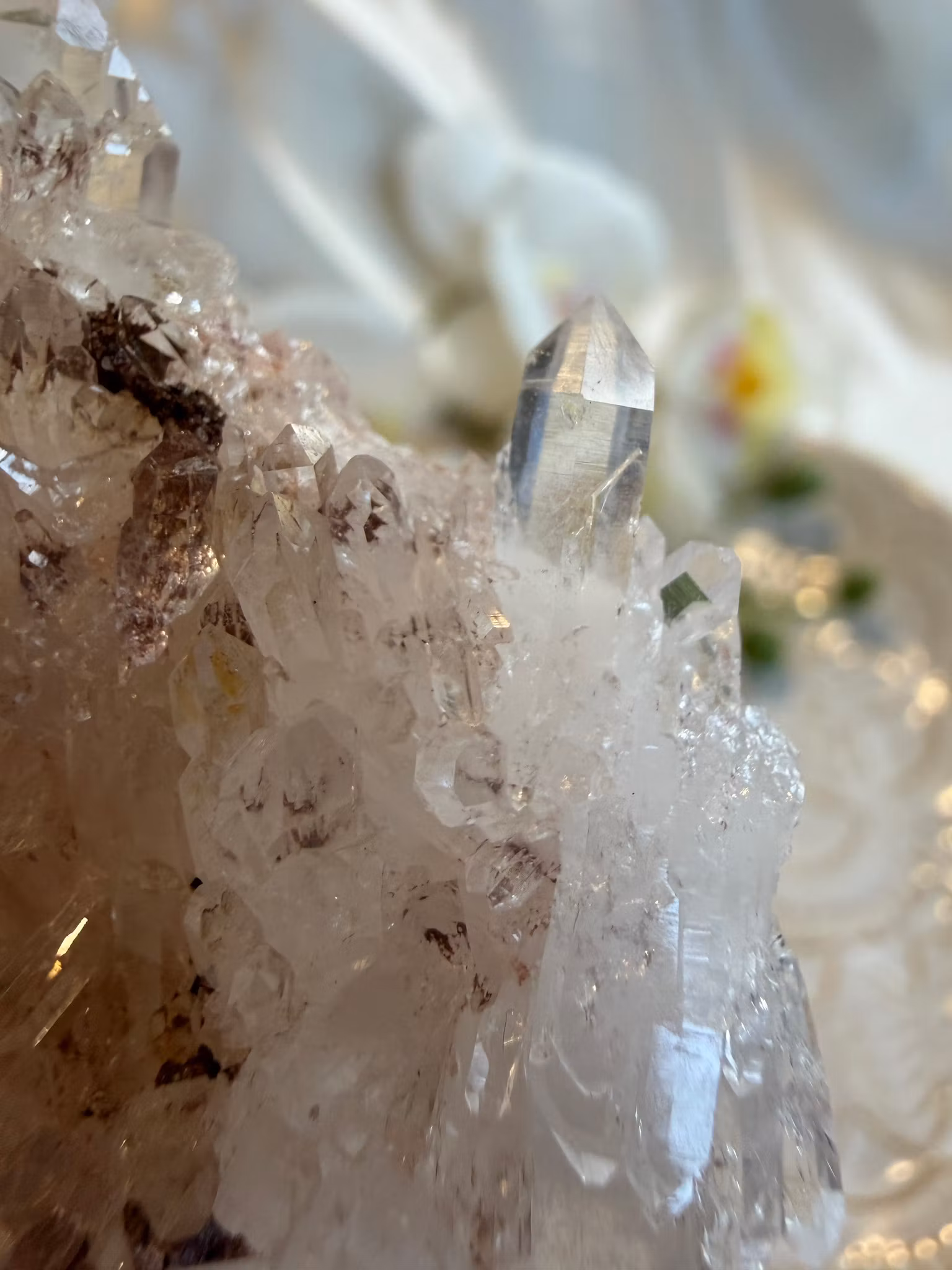 Sällsynt Colombiansk Rosa Lemurian Kluster HK ( Samlarobjekt )