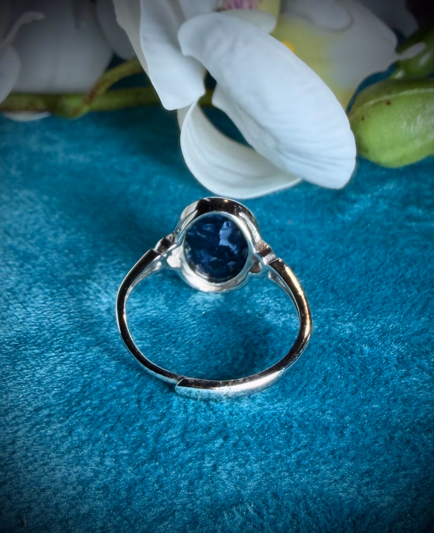 Sällsynt Blå Pietersit Ring med Chatoyancy | 925 Sterling Silver | Namibia HK