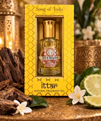 SONG OF INDIA Natural Ayurvedic Perfume Oil Oud & Bergamot | Roll-on 10 ml