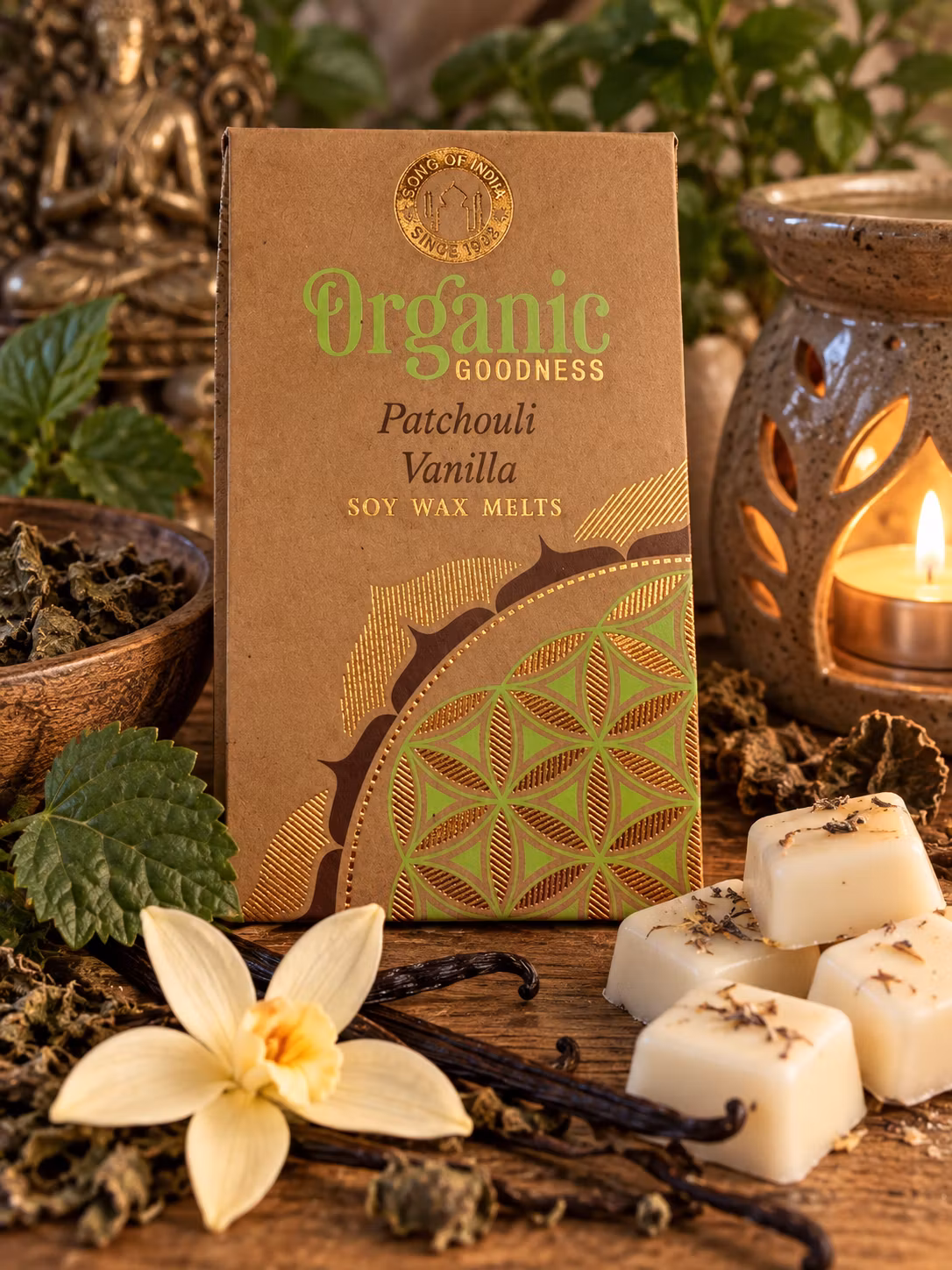 SONG OF INDIA Organic Goodness Naturlig Sojavax Patchouli & Vanilla