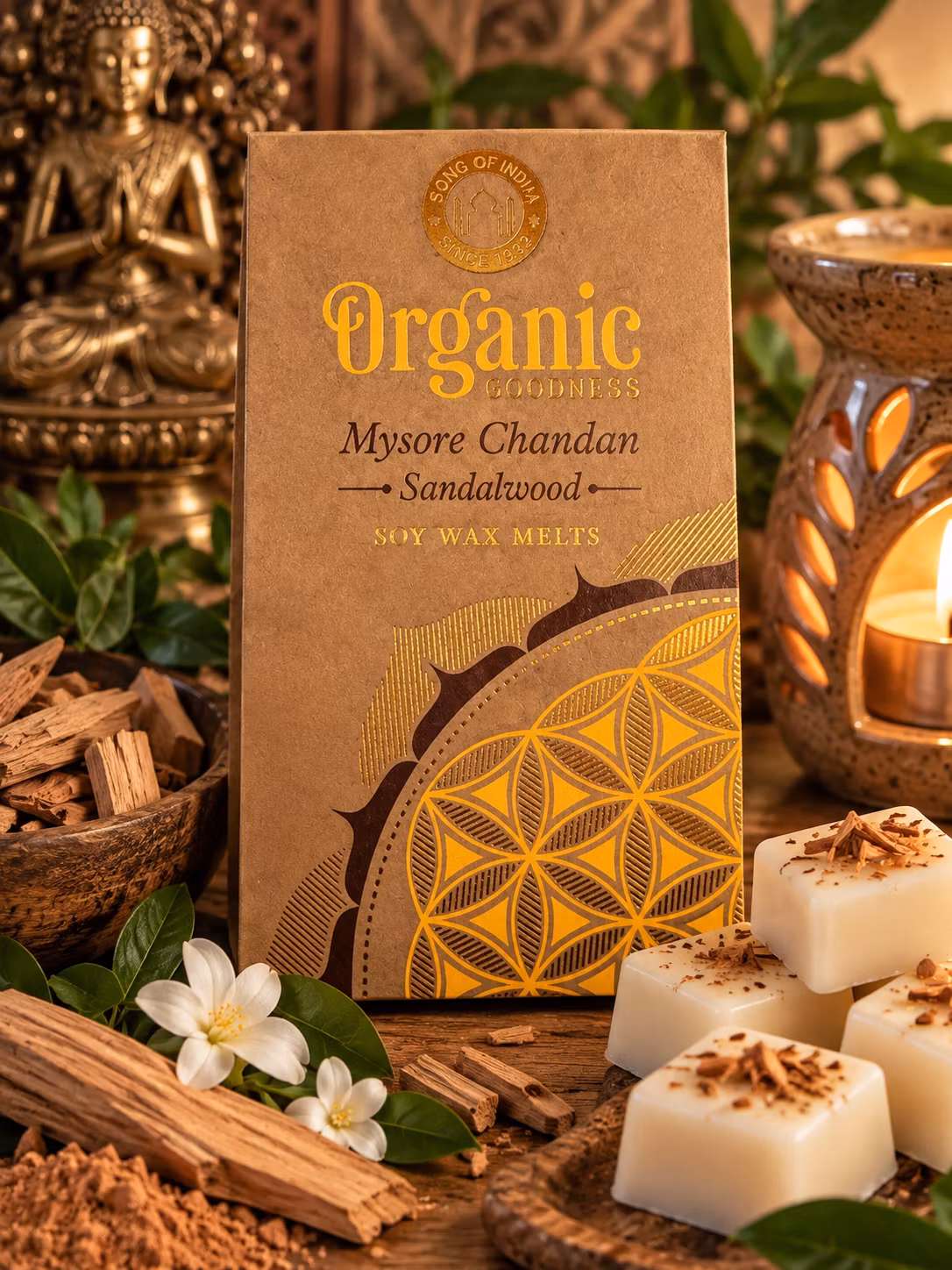 SONG OF INDIA Organic Goodness Naturlig Sojavax Sandalwood
