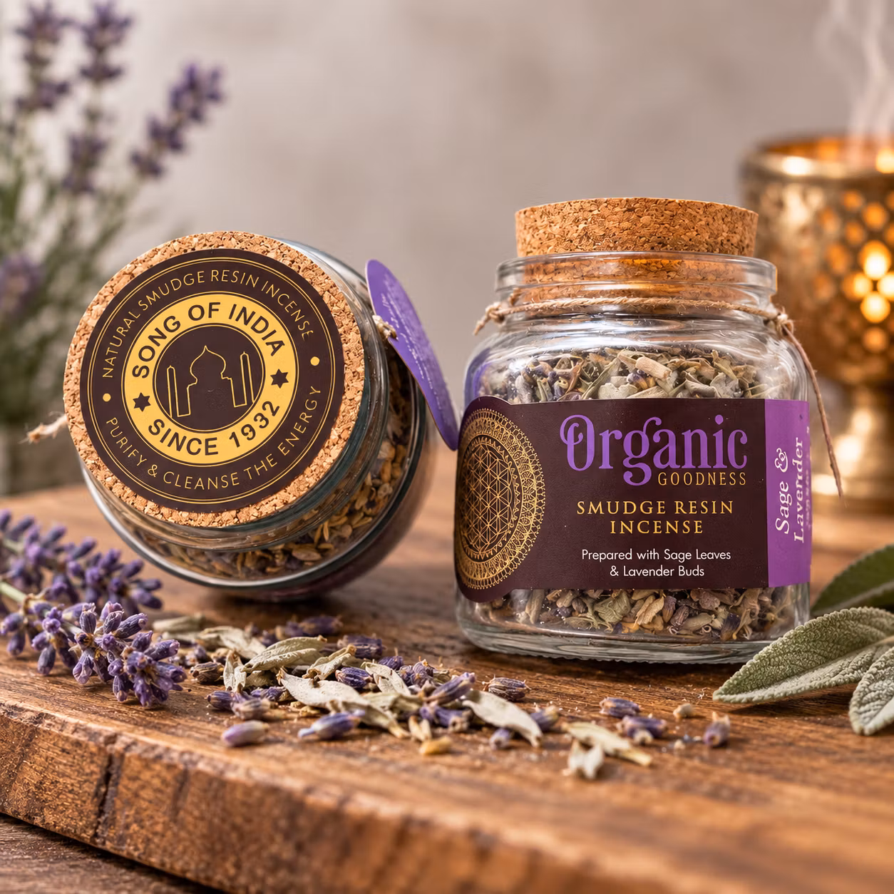 SONG OF INDIA smudge resin | Sage & Lavender