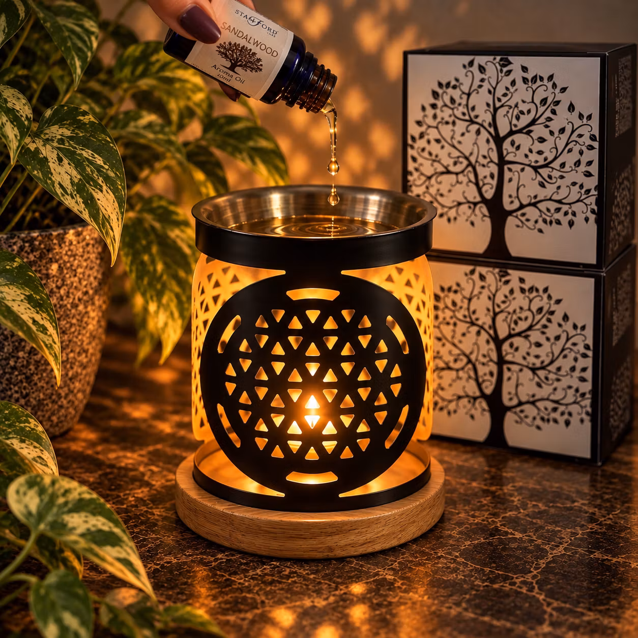 AROMAFUME Aromalampa Flower of Life | Indien