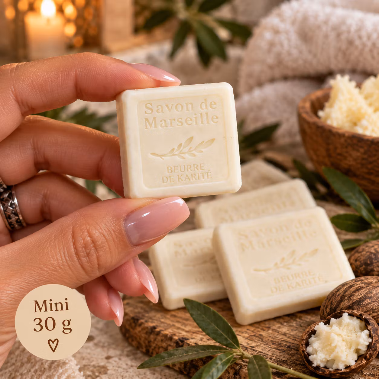 Le Chatelard 1802 Savon de Marseille Naturlig Tvål | Savon de Marseille | Sheasmör GÄSTTVÅL MINI 30g