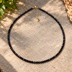 Facetterad Svart Turmalin Halsband
