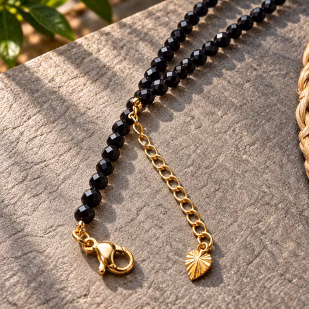 Facetterad Svart Turmalin Halsband