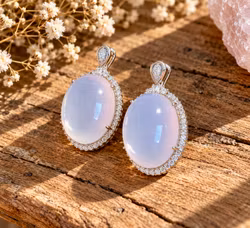 Lavender Moon | Lavendelmånkvarts Hänge 925 Sterling Silver