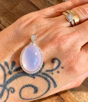 Lavender Moon | Lavendelmånkvarts Hänge 925 Sterling Silver