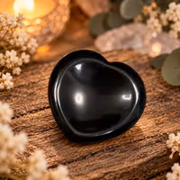 Svart Obsidian No Worry med fördjupning för tummen