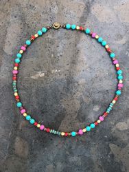 ALONISSOS kort halsband Multi brons