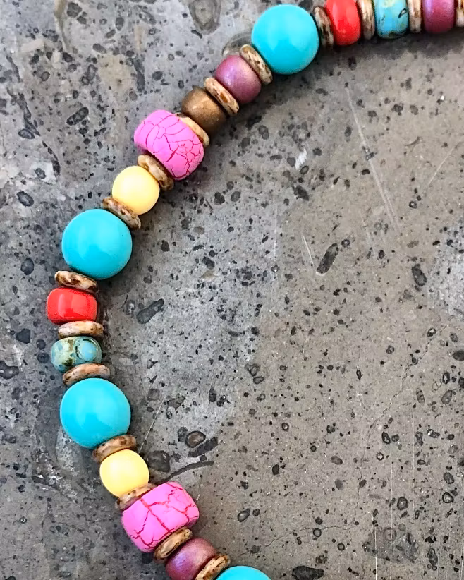 ALONISSOS kort halsband Multi brons