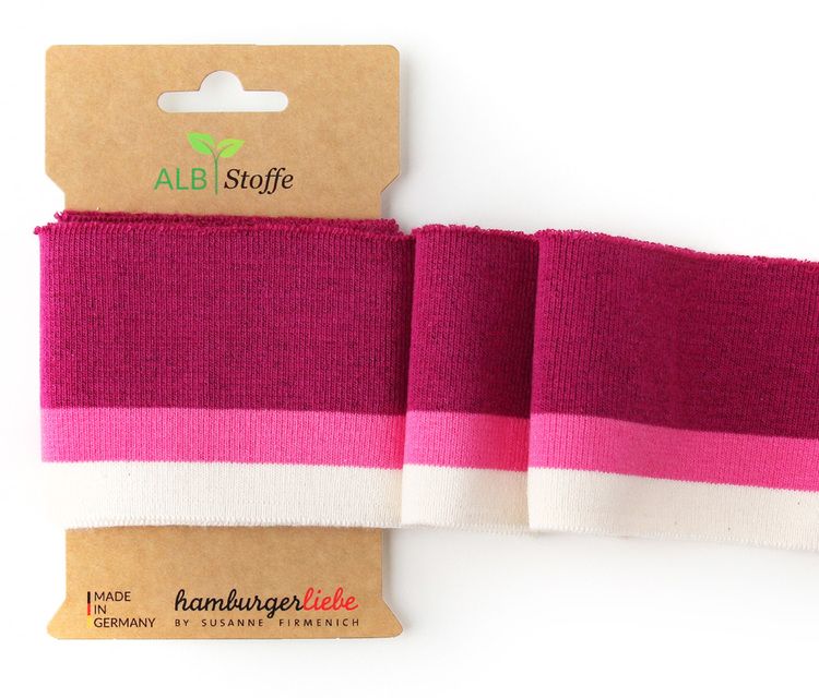 Hamburger Liebe´s Cuff Me Collage Röd med vit och rosa streck
