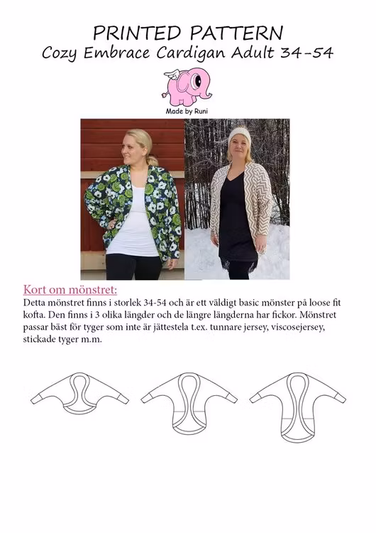 Made by Runi´s Cozy Embrace Cardigan dam, stl 34-54