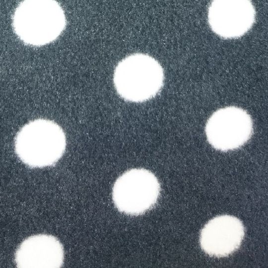 Svart med vita prickar korallfleece