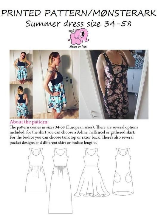 Made by Runi´s Summer dress dam, stl. 34 - 54