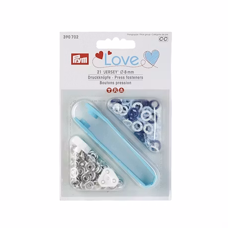 Prym Love Tryckknappar 8 mm Blåa och vita